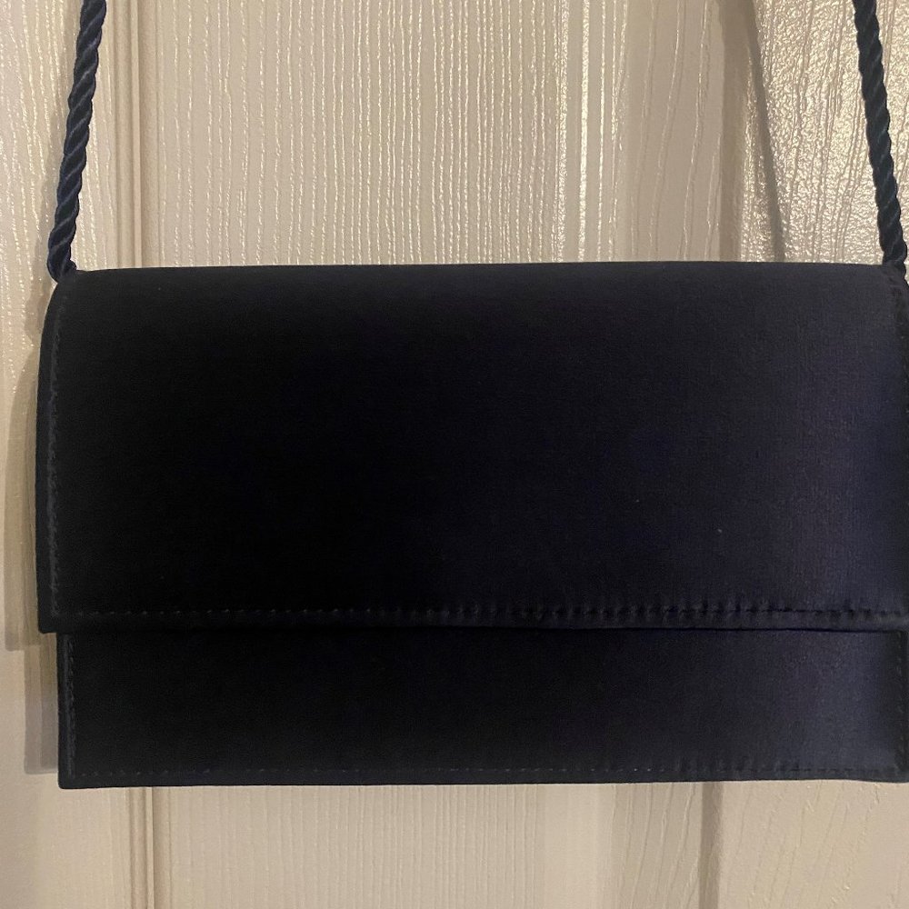DARK BLUE SATIN CLUTCH PURSE